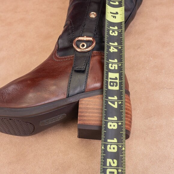 Lucca Lane Wmn Marella Brown Black Leather Riding Equestrian Buckle Boots sz 6.5 - Picture 9 of 11